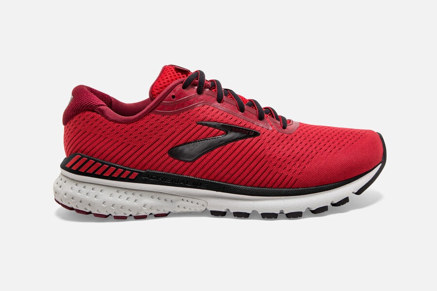 Brooks Adrenaline GTS 20 Mens Australia - Road Running Shoes - Red/Black/Grey (617-WTOPH)